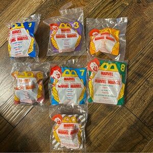 NIP Marvel (lot of 7) 1996 Vintage McDonalds Happy Meal Toys Sealed Unopened